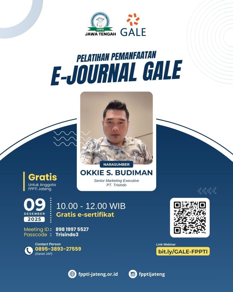 Pelatihan Pemanfaatan E-Journal Gale oleh Forum Perpustakaan Perguruan Tinggi (FPPTI) Wilayah Jawa Tengah